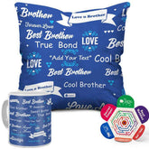 Indigifs Personalized Cushion & Mug Set: 12x12 Inches & 325ml - Ideal Gift for Brother, Bhai Dooj, Rakshabandhan